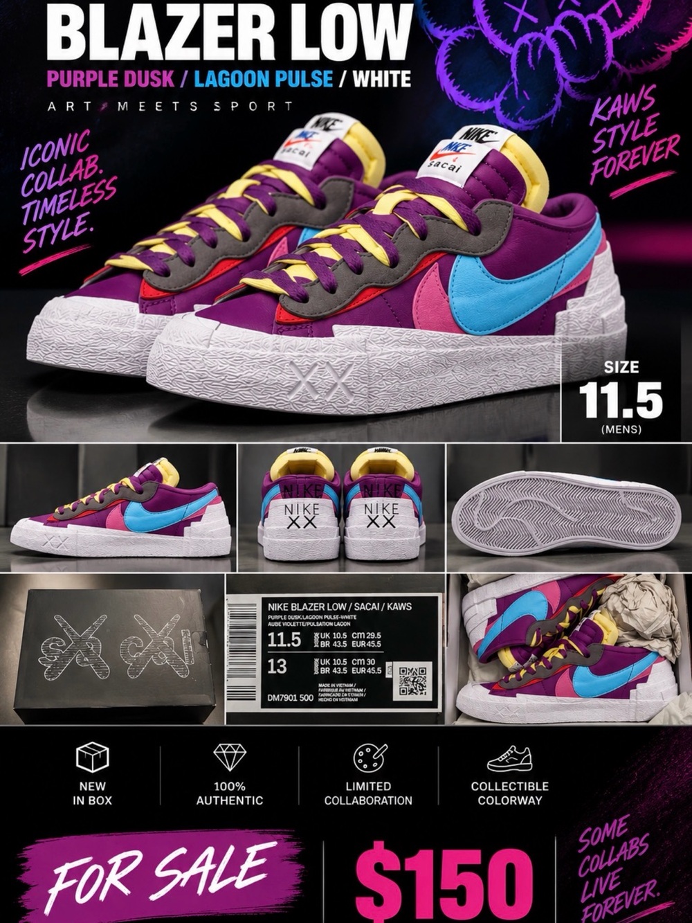 Nike Blazer Low - Purple Dusk / Lagoon Pulse / White